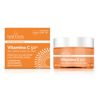 Crema facial solar con vit C 50ml FPS 50+ Natysal