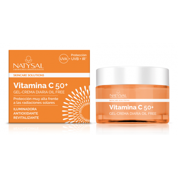 Crema facial solar con vit C 50ml FPS 50+ Natysal